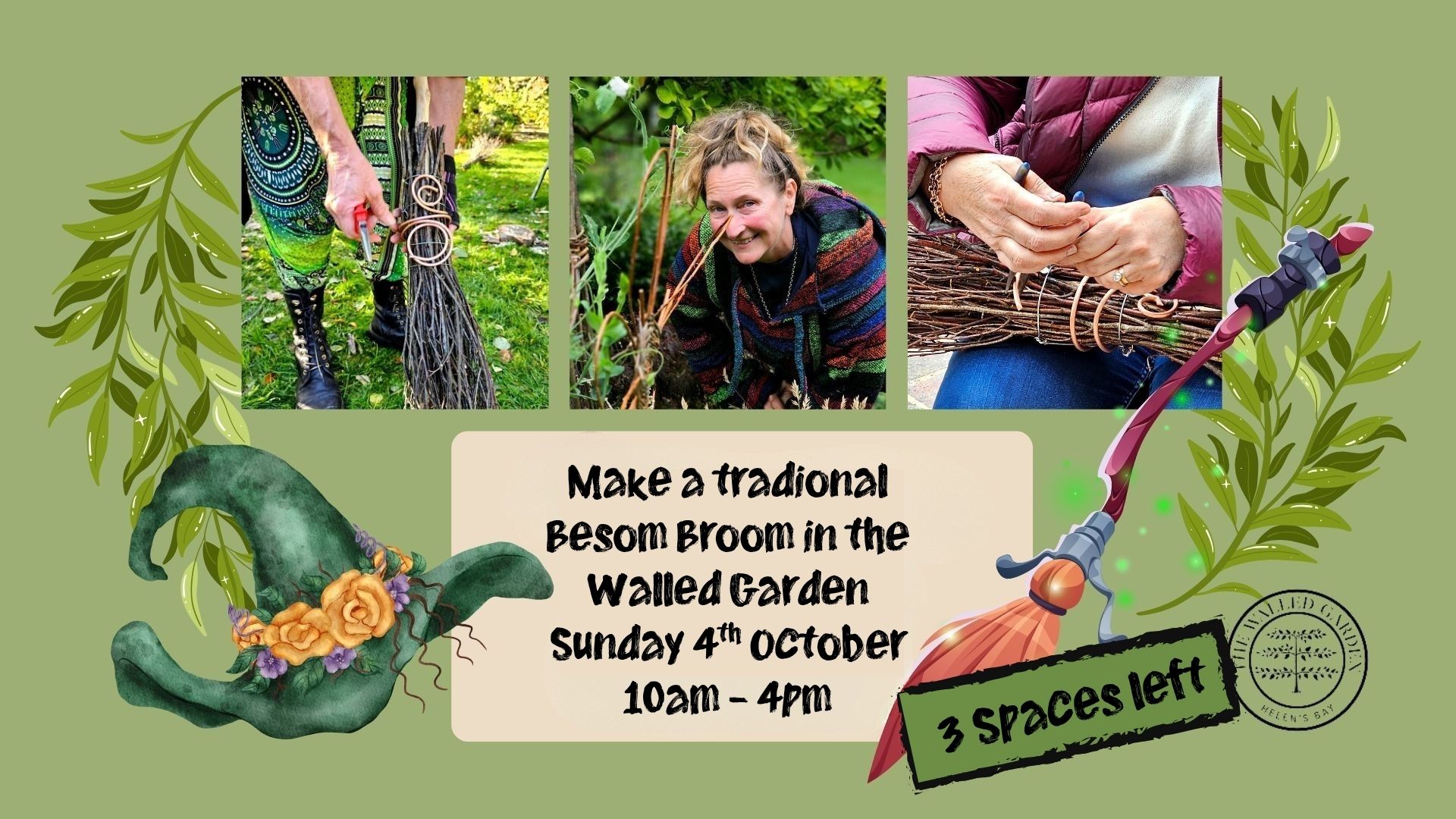Make a traditional Besom Broom in the Walled Garden