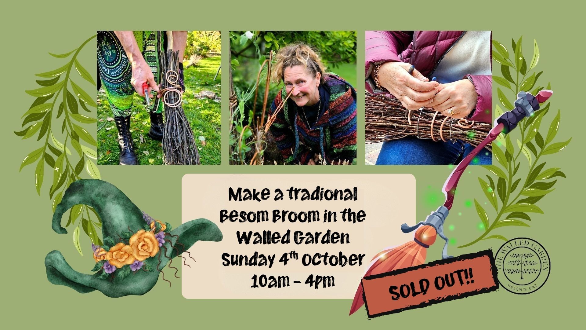 Make a traditional Besom Broom in the Walled Garden