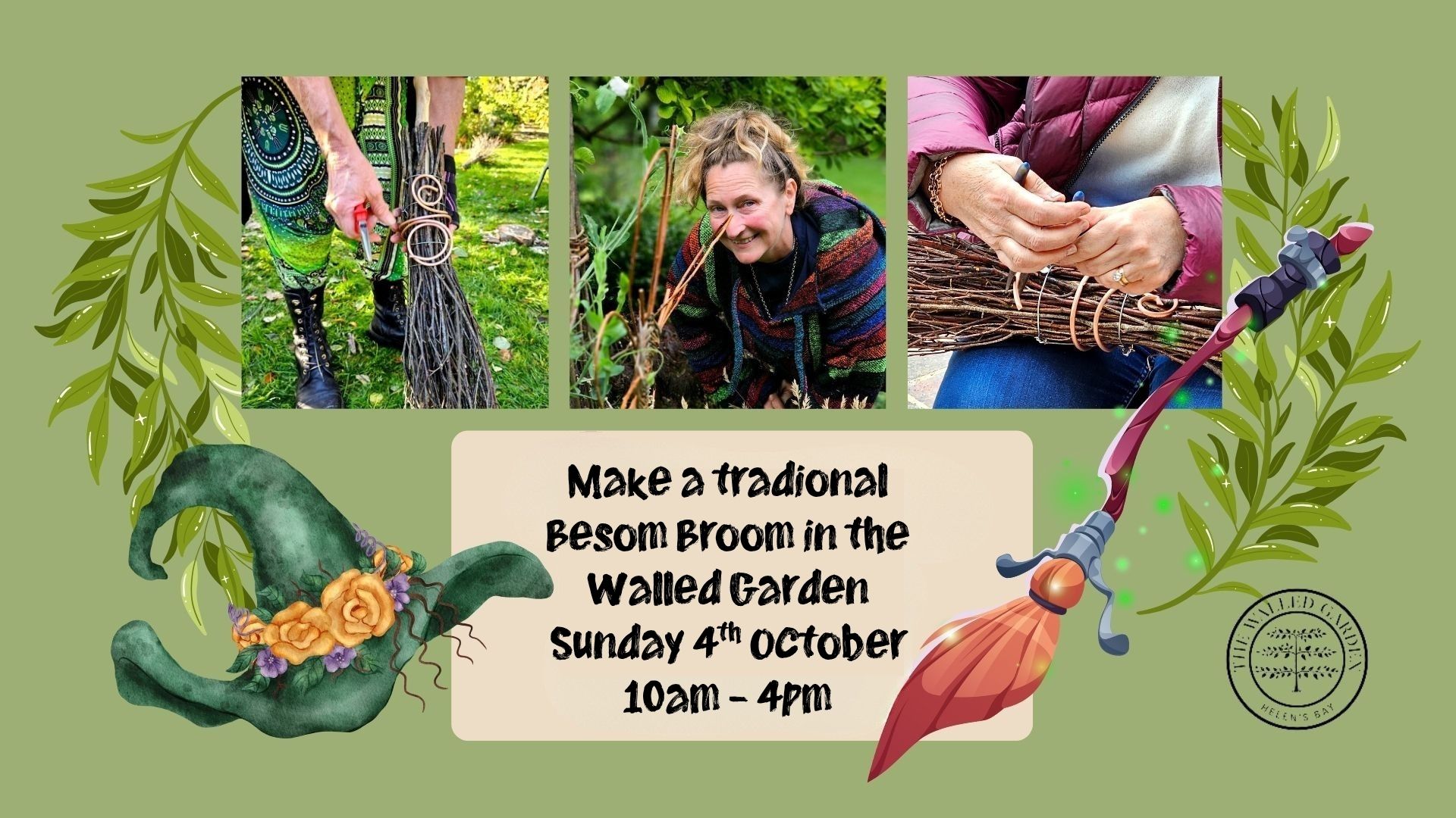 Make a traditional Besom Broom in the Walled Garden