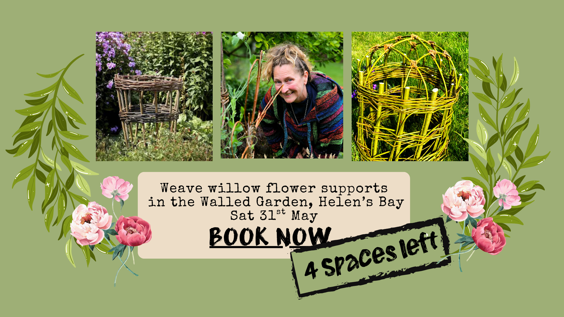 Weave Willow Flower Supports Workshop in the Walled Garden
