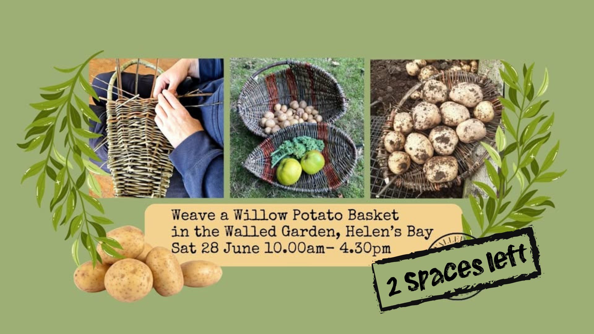 Weave a Willow Potato Basket Workshop in the Walled Garden