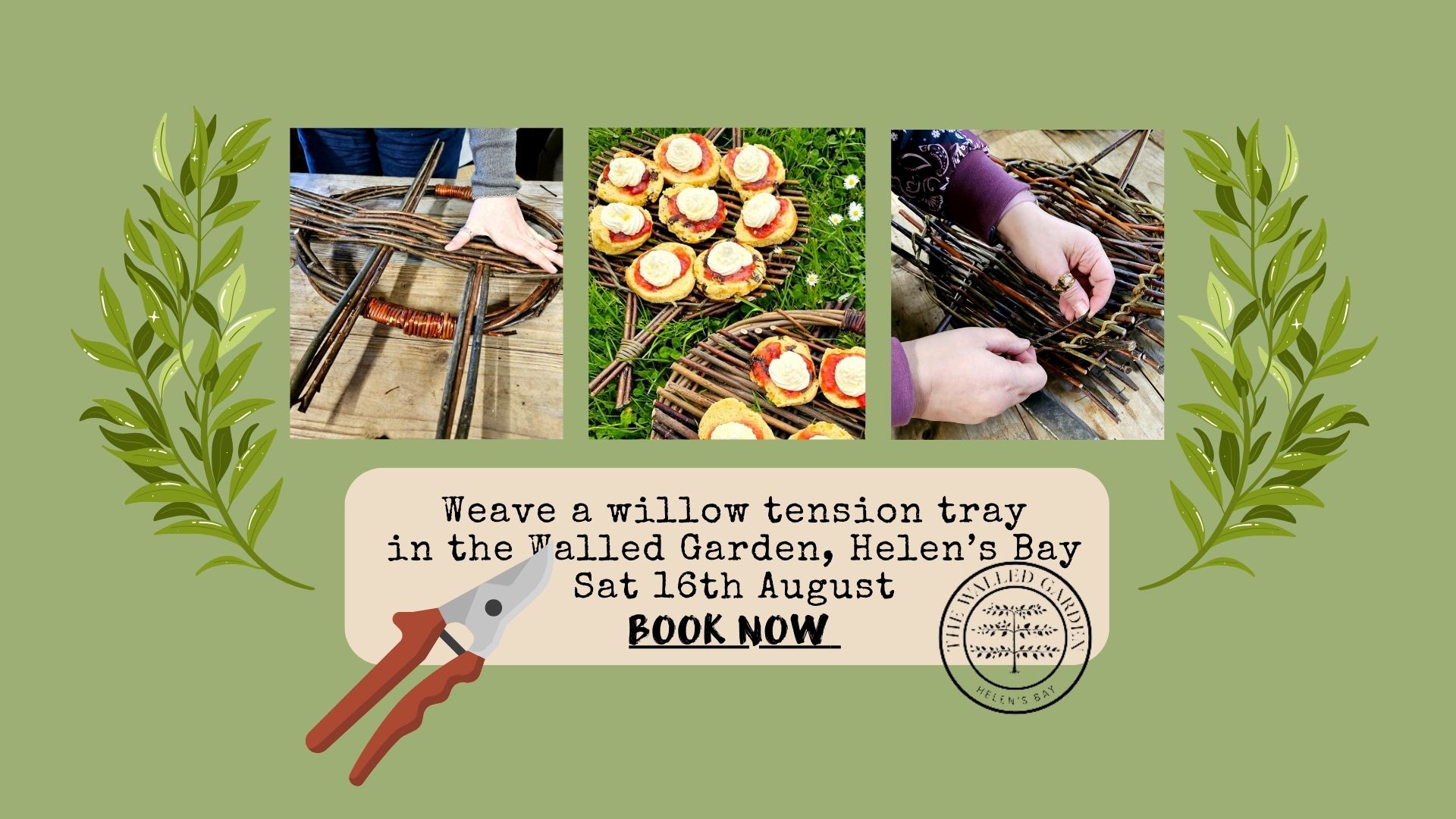 Weave a Willow Tension Tray/Platter                                                                            in the Walled Garden