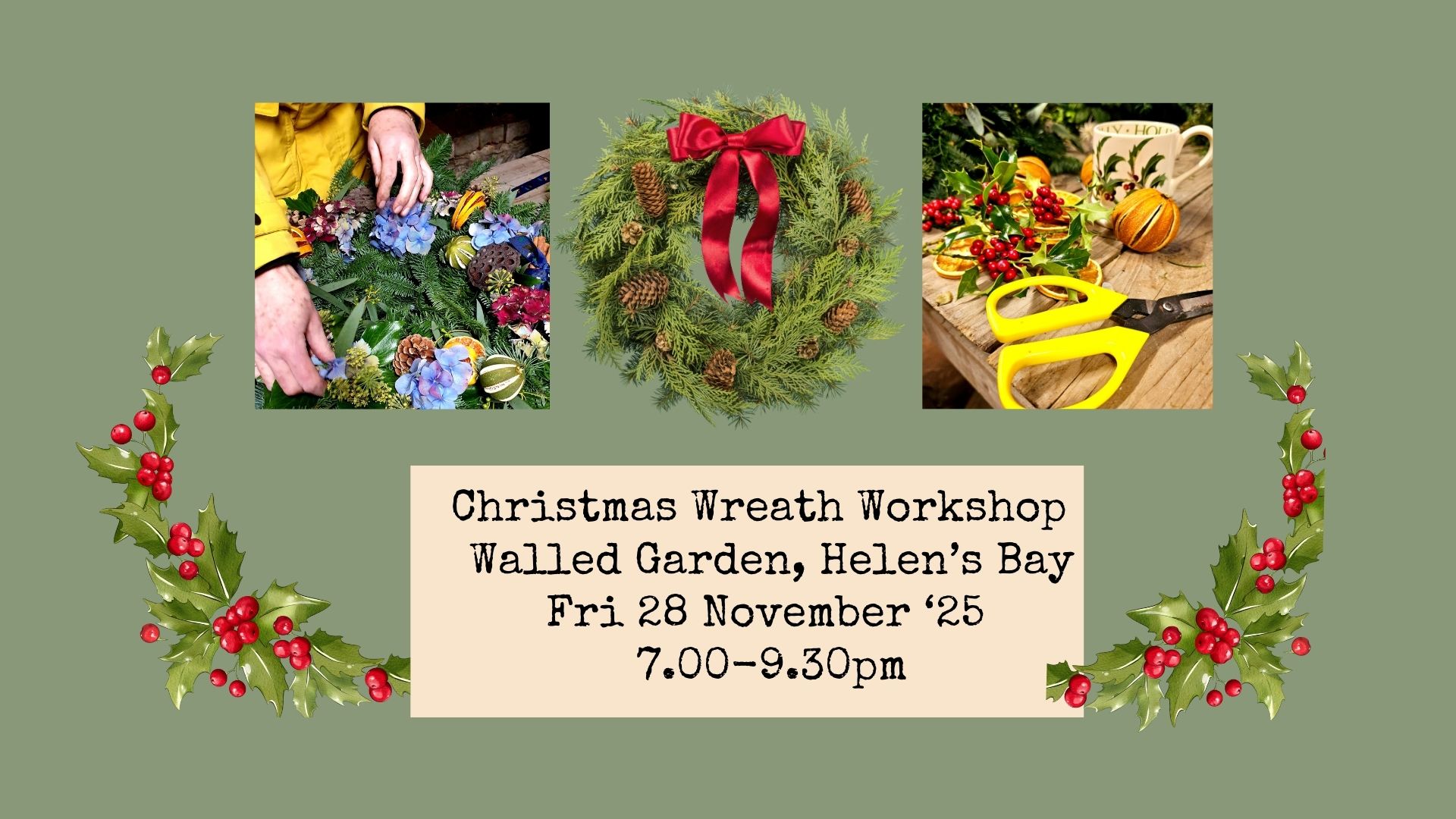 Christmas Wreath Workshop in the Walled Garden
