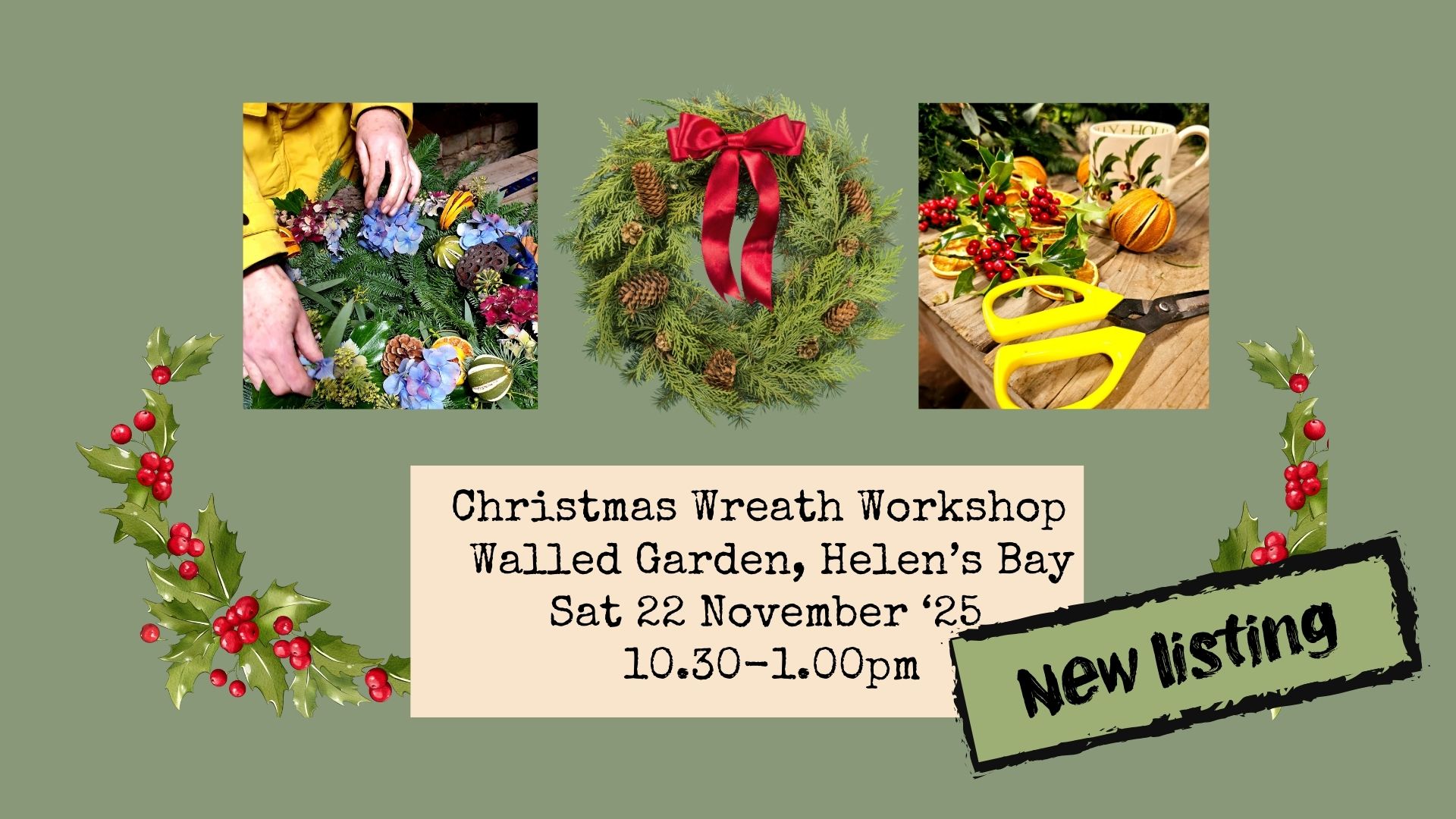 Christmas Wreath Workshop in the Walled Garden