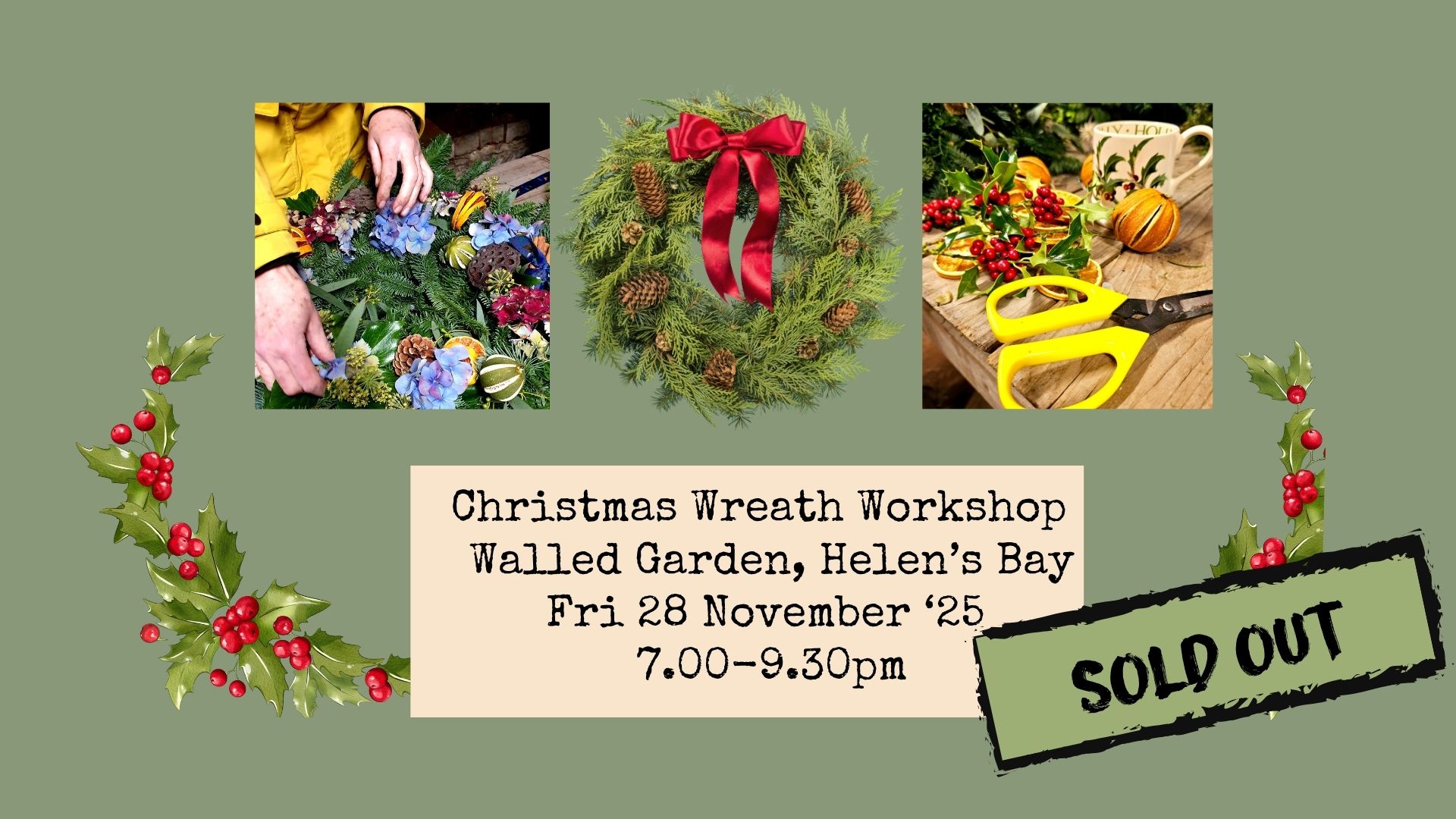 Christmas Wreath Workshop in the Walled Garden
