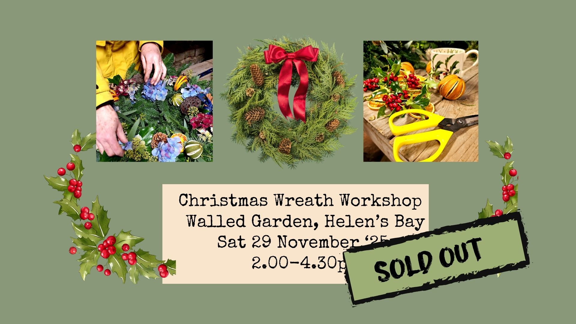 Christmas Wreath Workshop in the Walled Garden