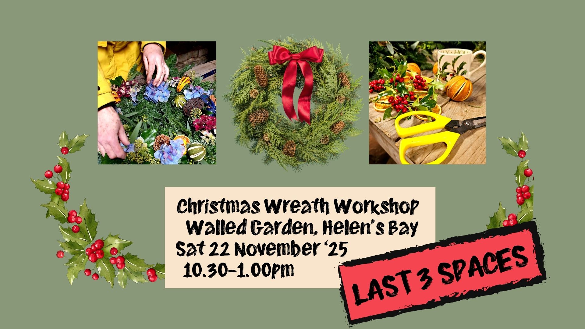 Christmas Wreath Workshop in the Walled Garden