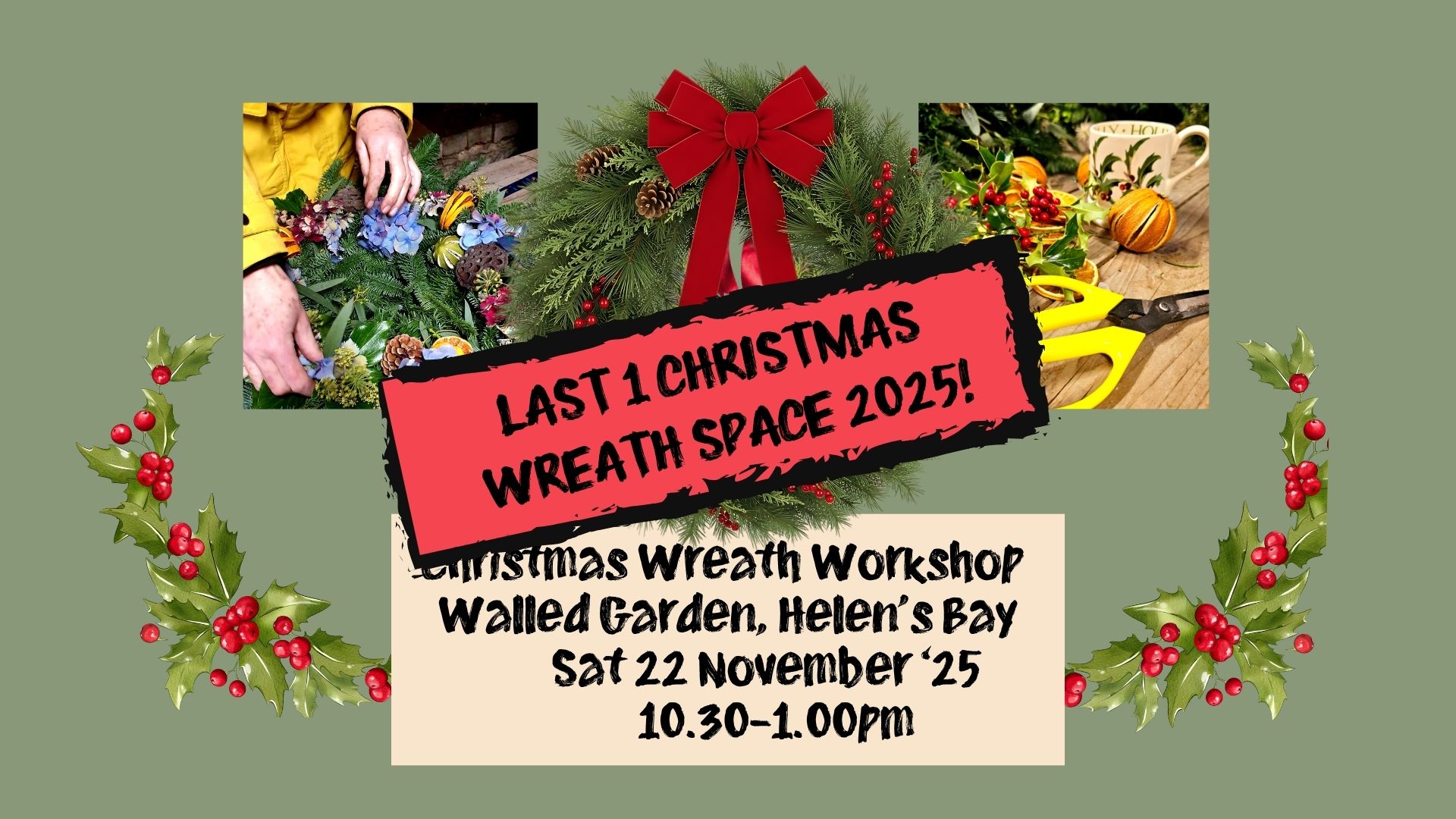 Christmas Wreath Workshop in the Walled Garden