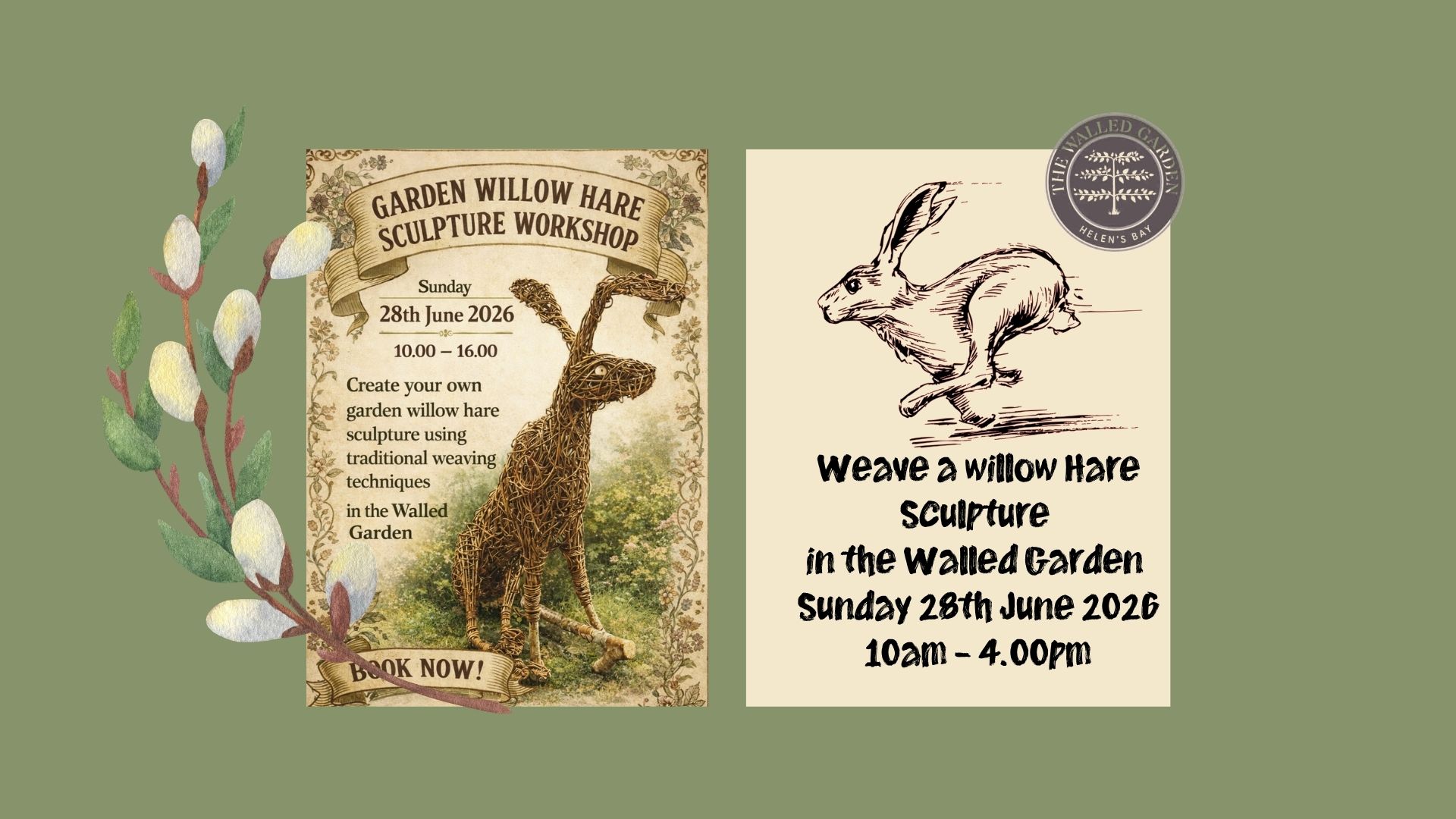 Weave a Willow Hare Sculpture in the Walled Garden