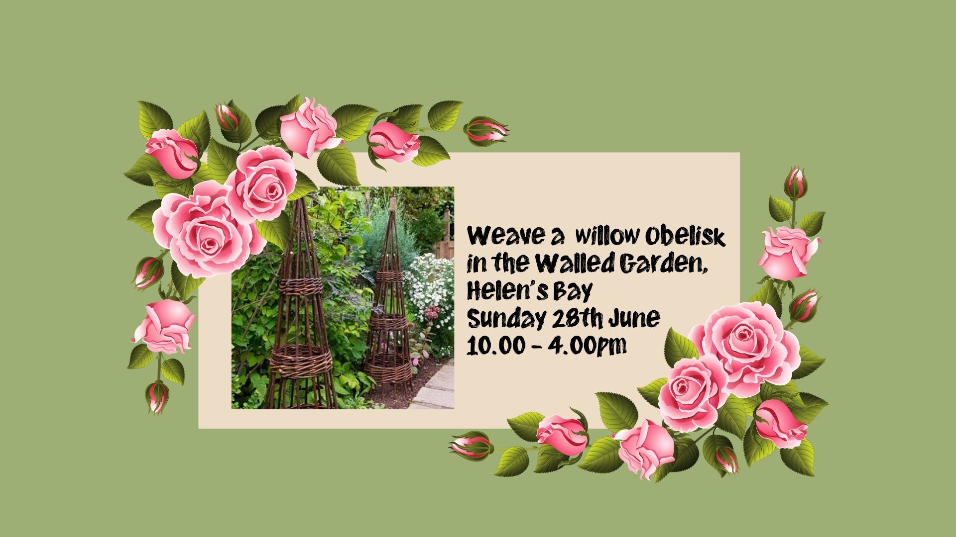 Weave A Willow Obelisk Flower Support in the Walled Garden