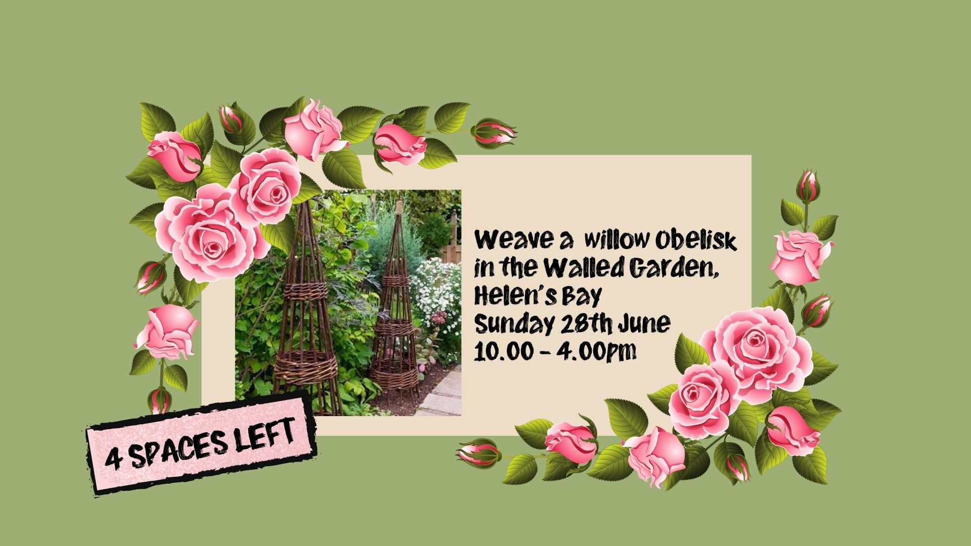 Weave A Willow Obelisk Flower Support in the Walled Garden