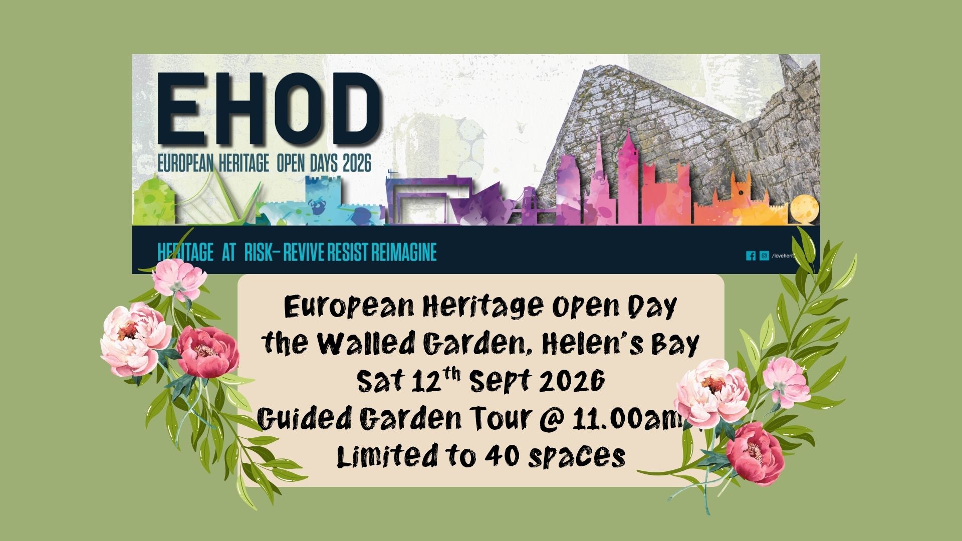 European Heritage Open Day 2026 at The Walled Garden, Helens Bay                                                          Guided Walled Garden Tour
