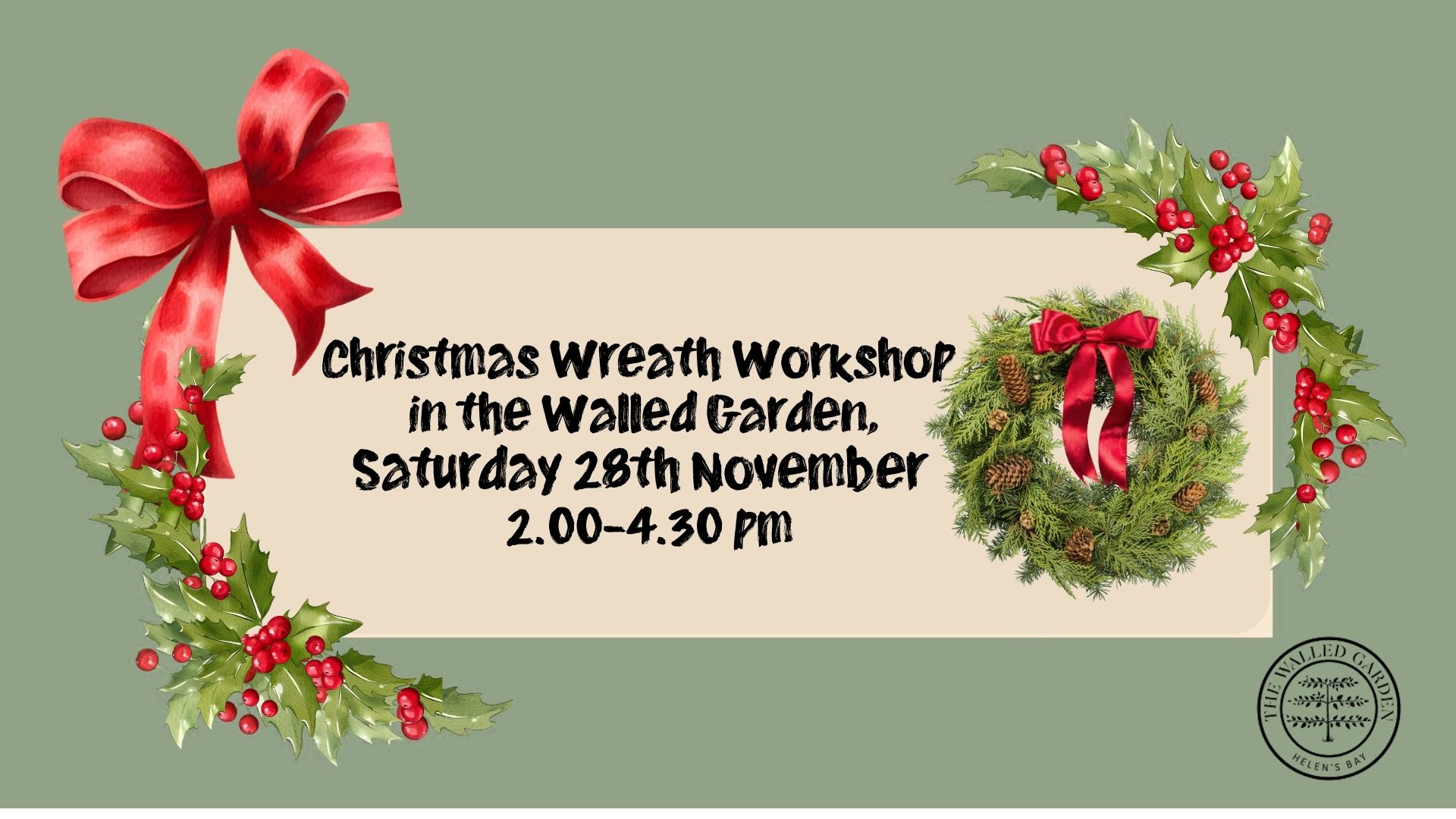 Christmas Wreath Workshop in the Walled Garden
