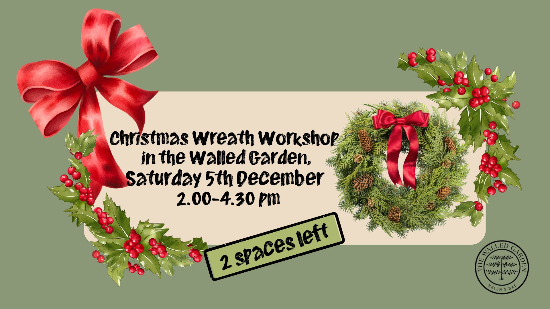 Christmas Wreath Workshop in the Walled Garden