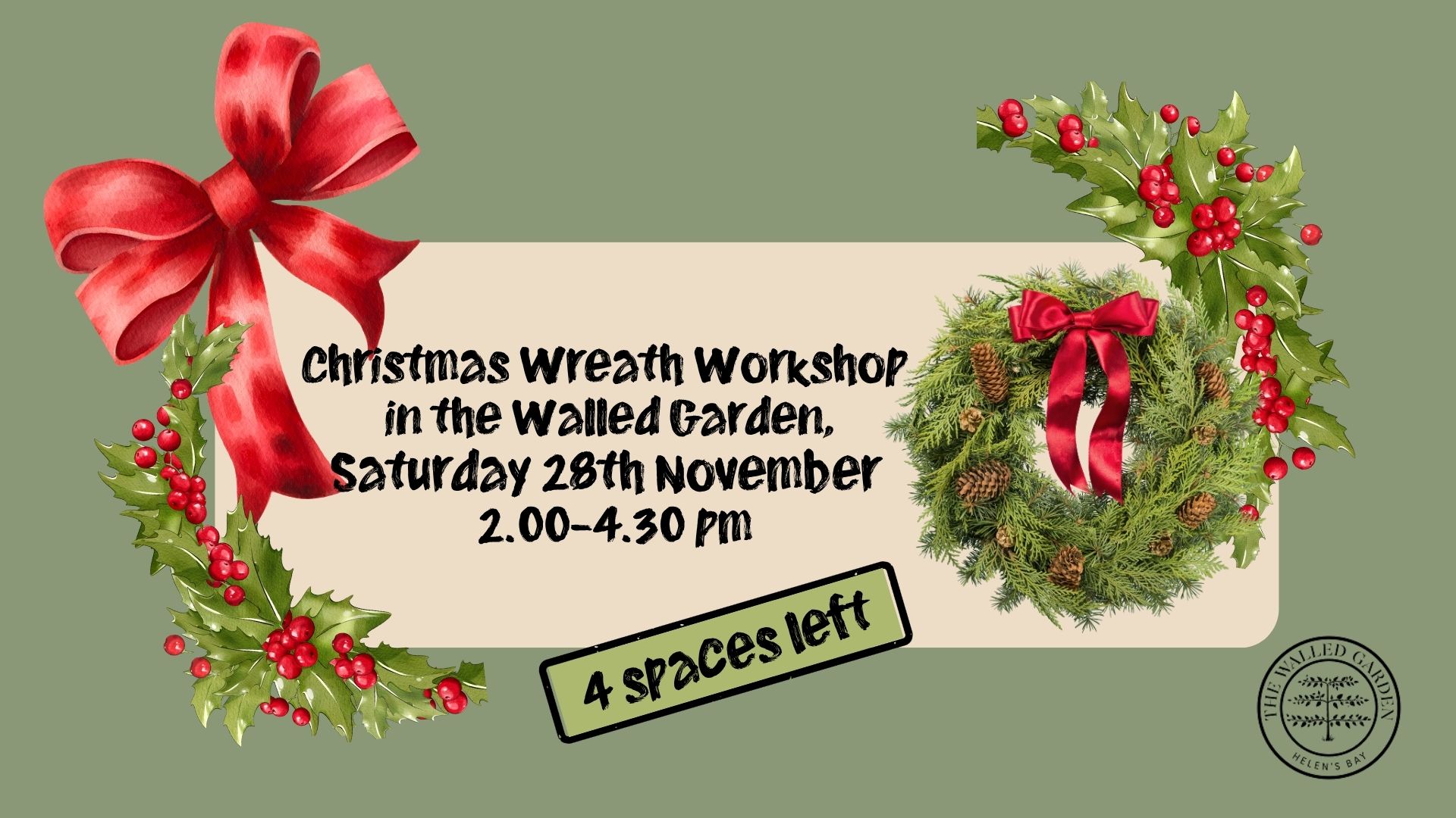 Christmas Wreath Workshop in the Walled Garden