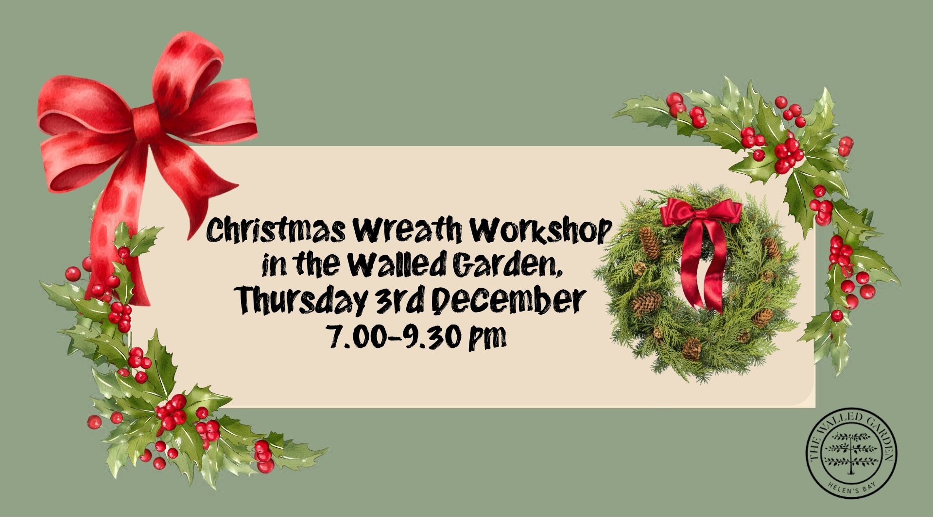 Christmas Wreath Workshop in the Walled Garden