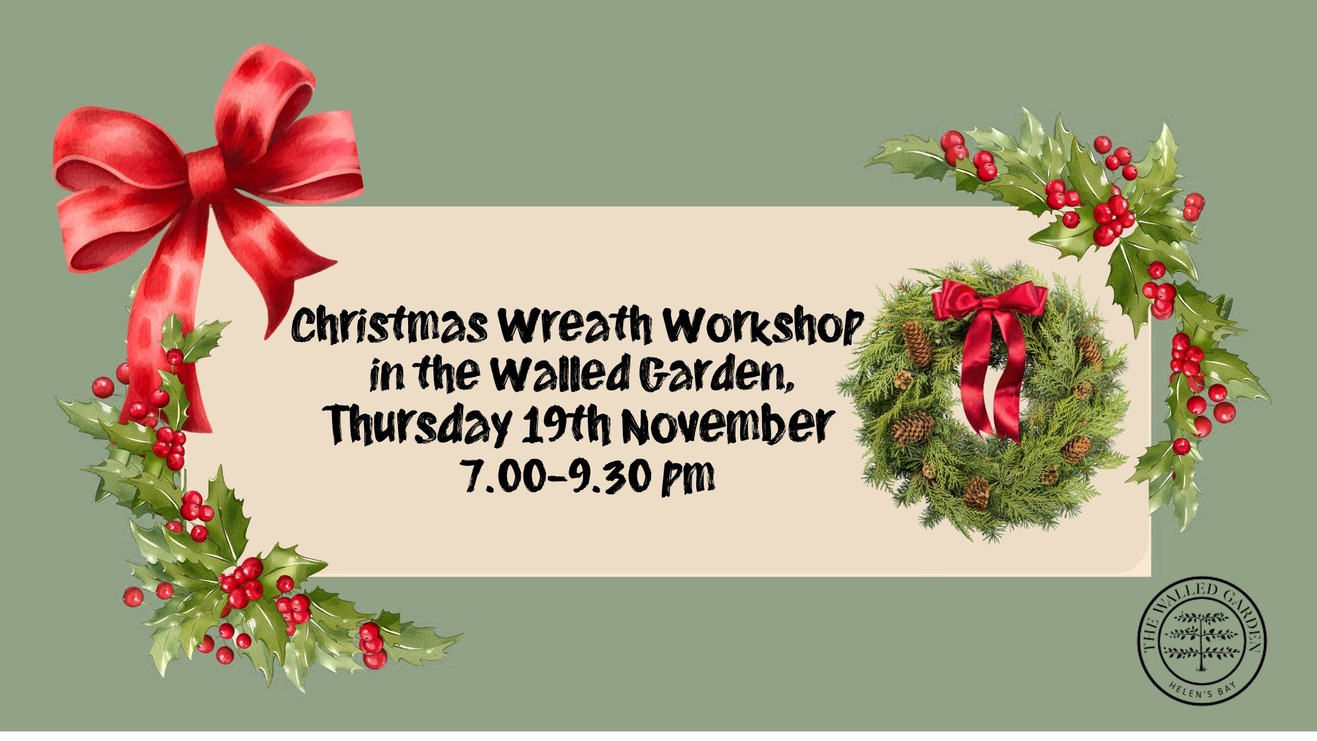 Christmas Wreath Workshop in the Walled Garden
