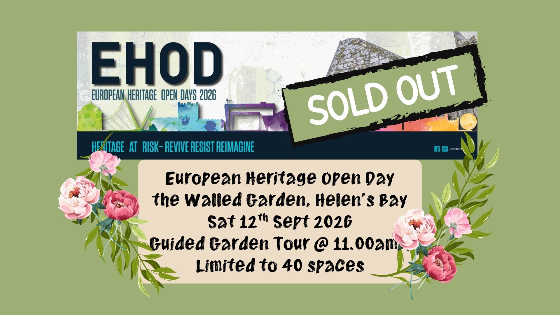 European Heritage Open Day 2026 at The Walled Garden, Helens Bay                                                          Guided Walled Garden Tour