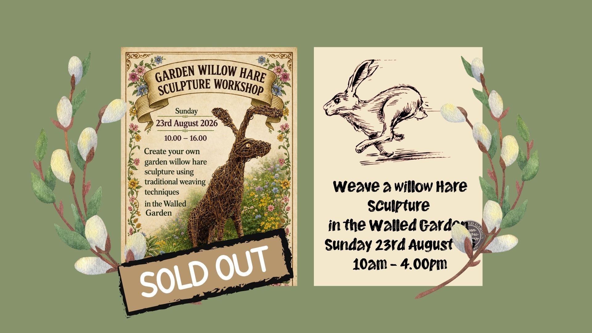 Weave a Willow Hare Sculpture in the Walled Garden
