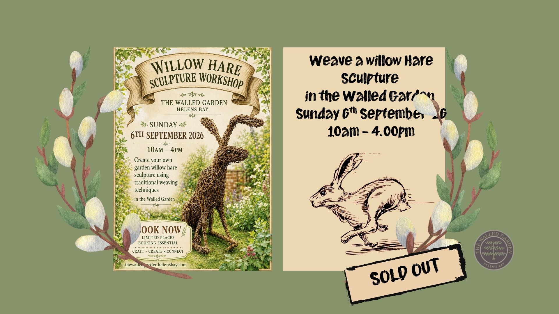 Weave a Willow Hare Sculpture in the Walled Garden