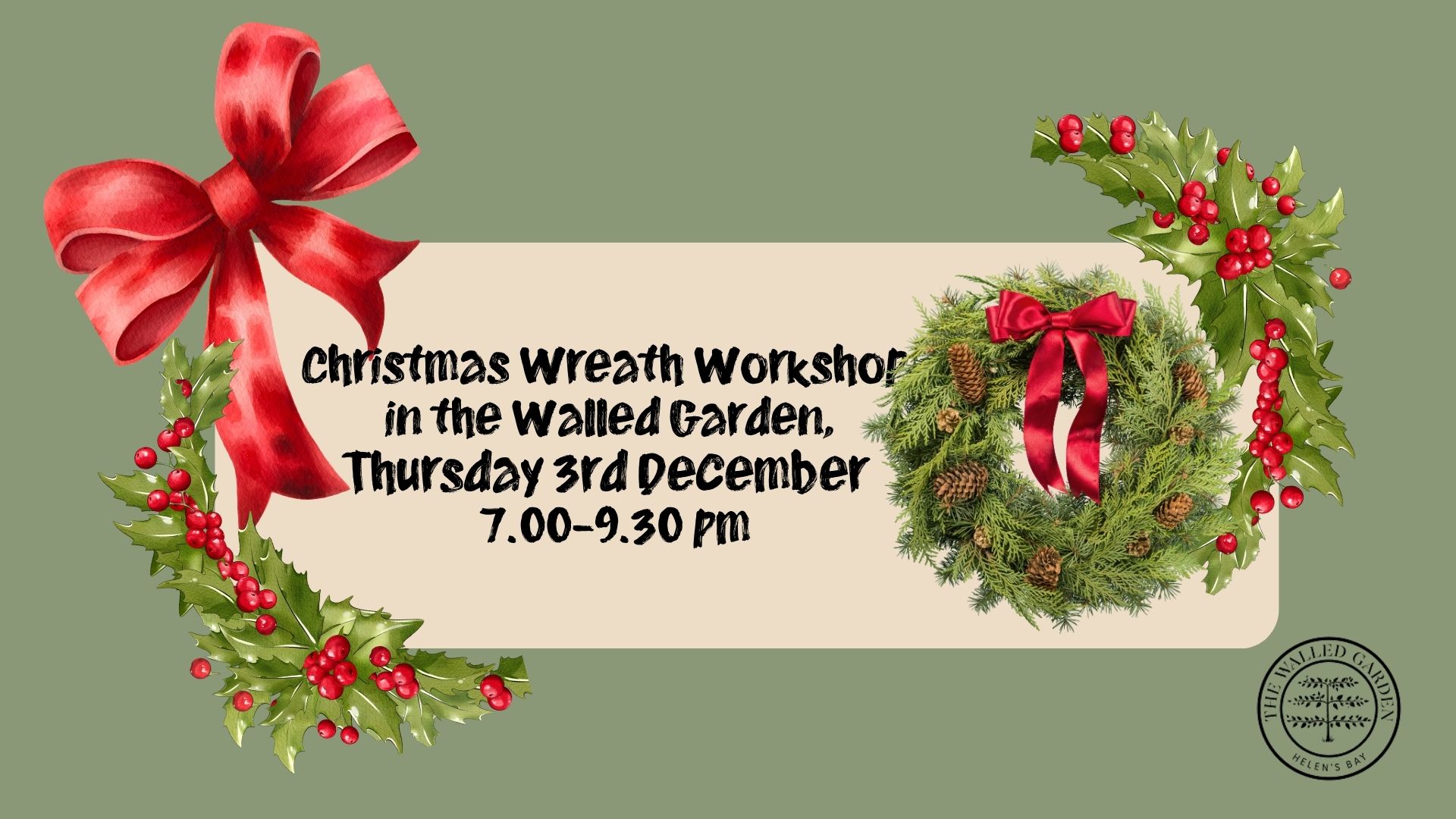 Christmas Wreath Workshop in the Walled Garden