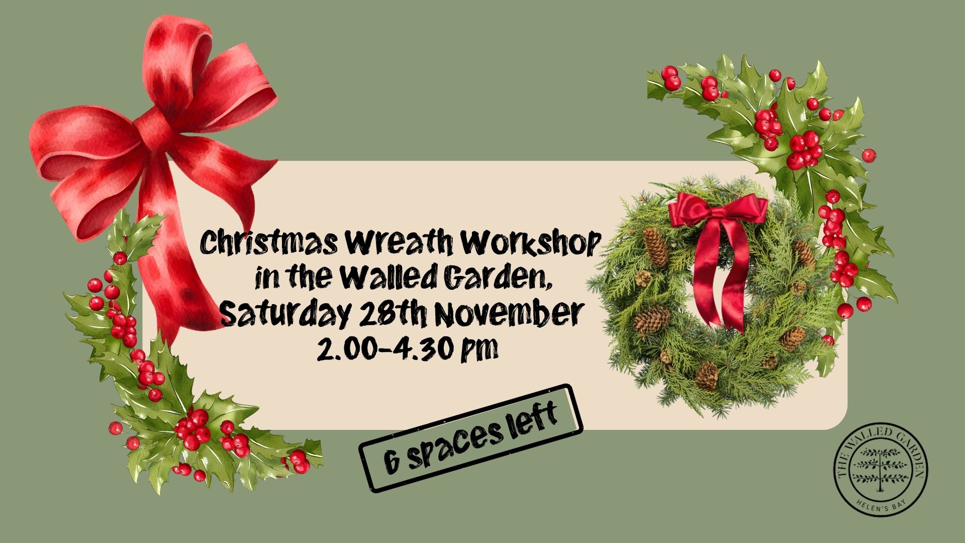 Christmas Wreath Workshop in the Walled Garden