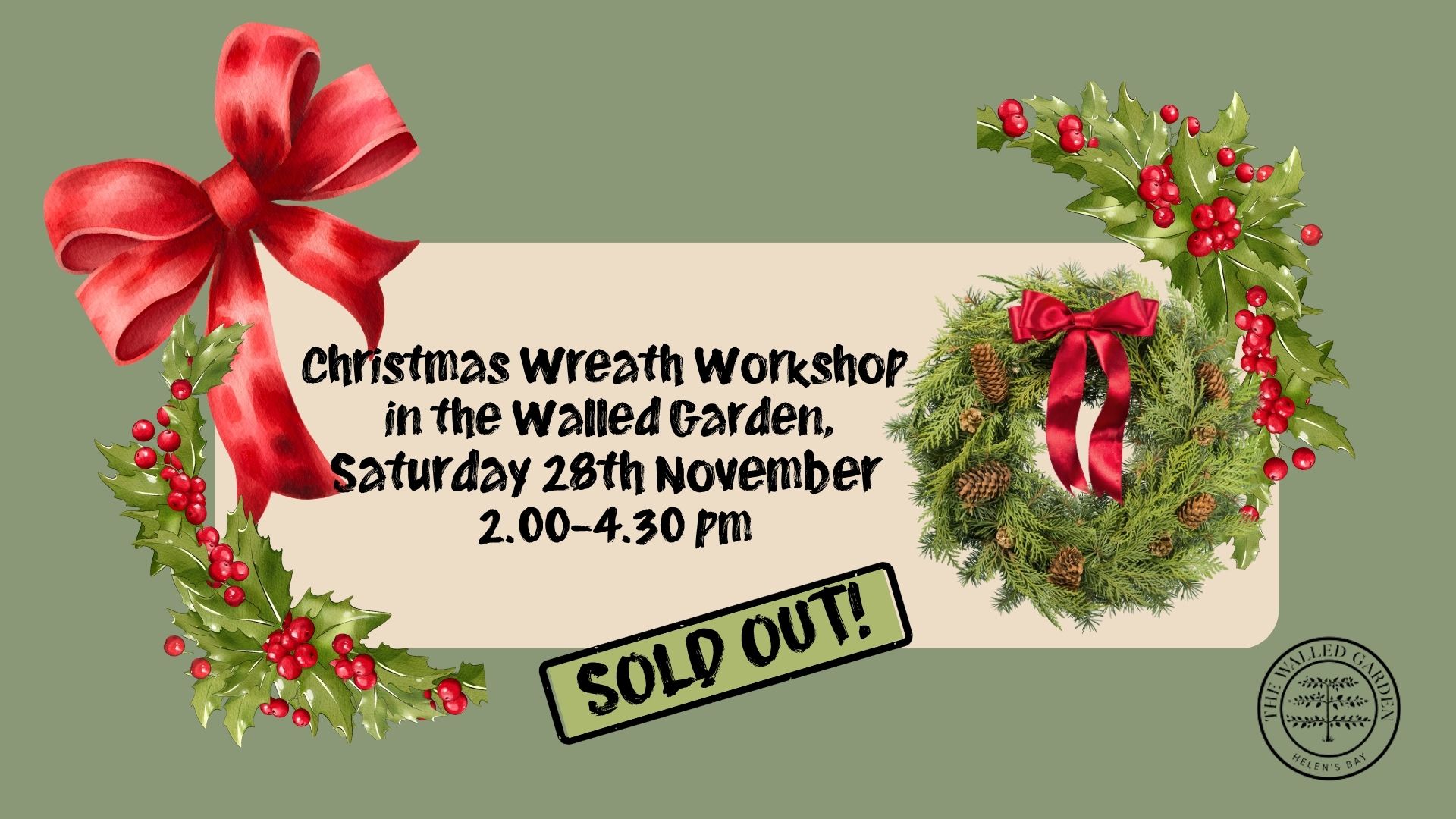 Christmas Wreath Workshop in the Walled Garden