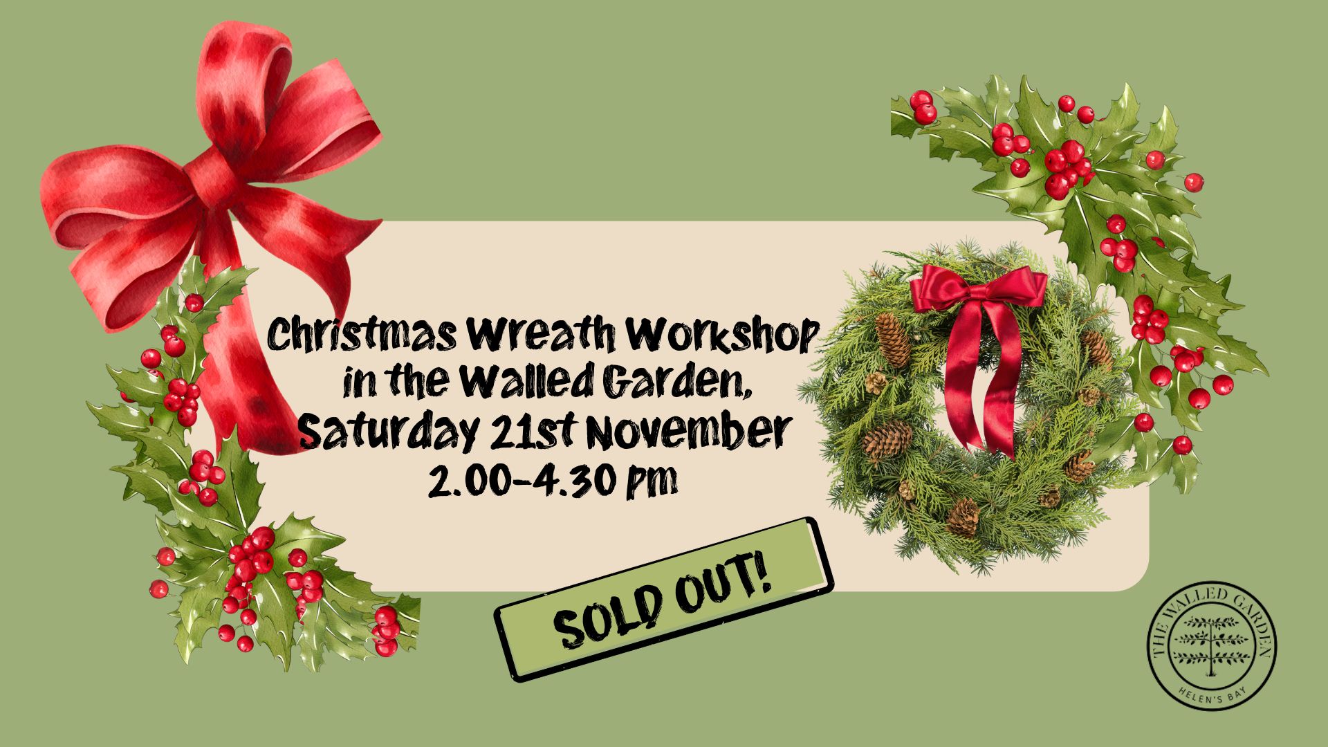 Christmas Wreath Workshop in the Walled Garden