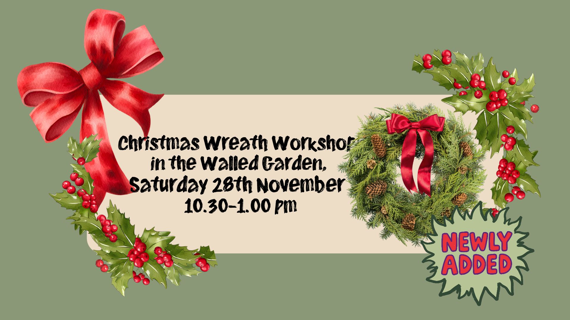 Christmas Wreath Workshop in the Walled Garden