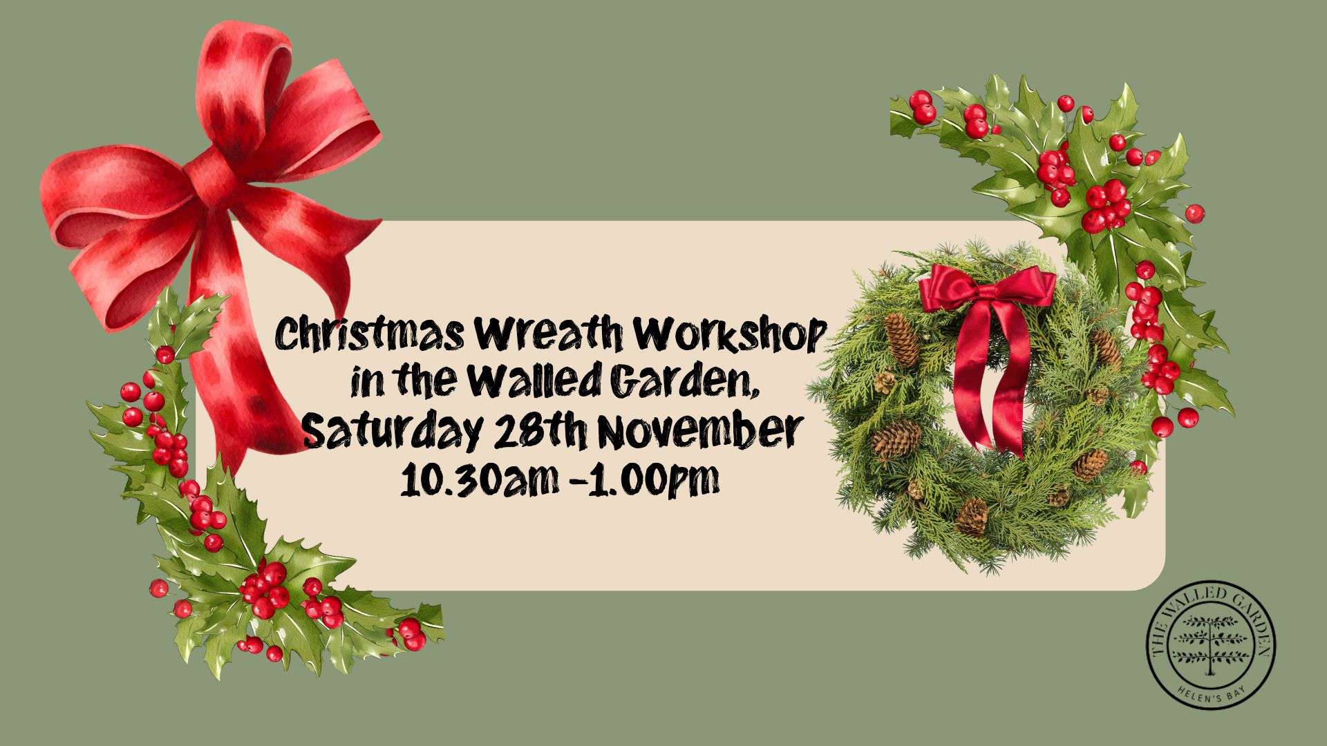 Christmas Wreath Workshop in the Walled Garden