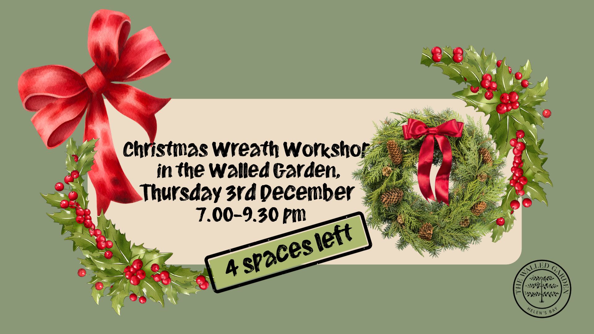 Christmas Wreath Workshop in the Walled Garden