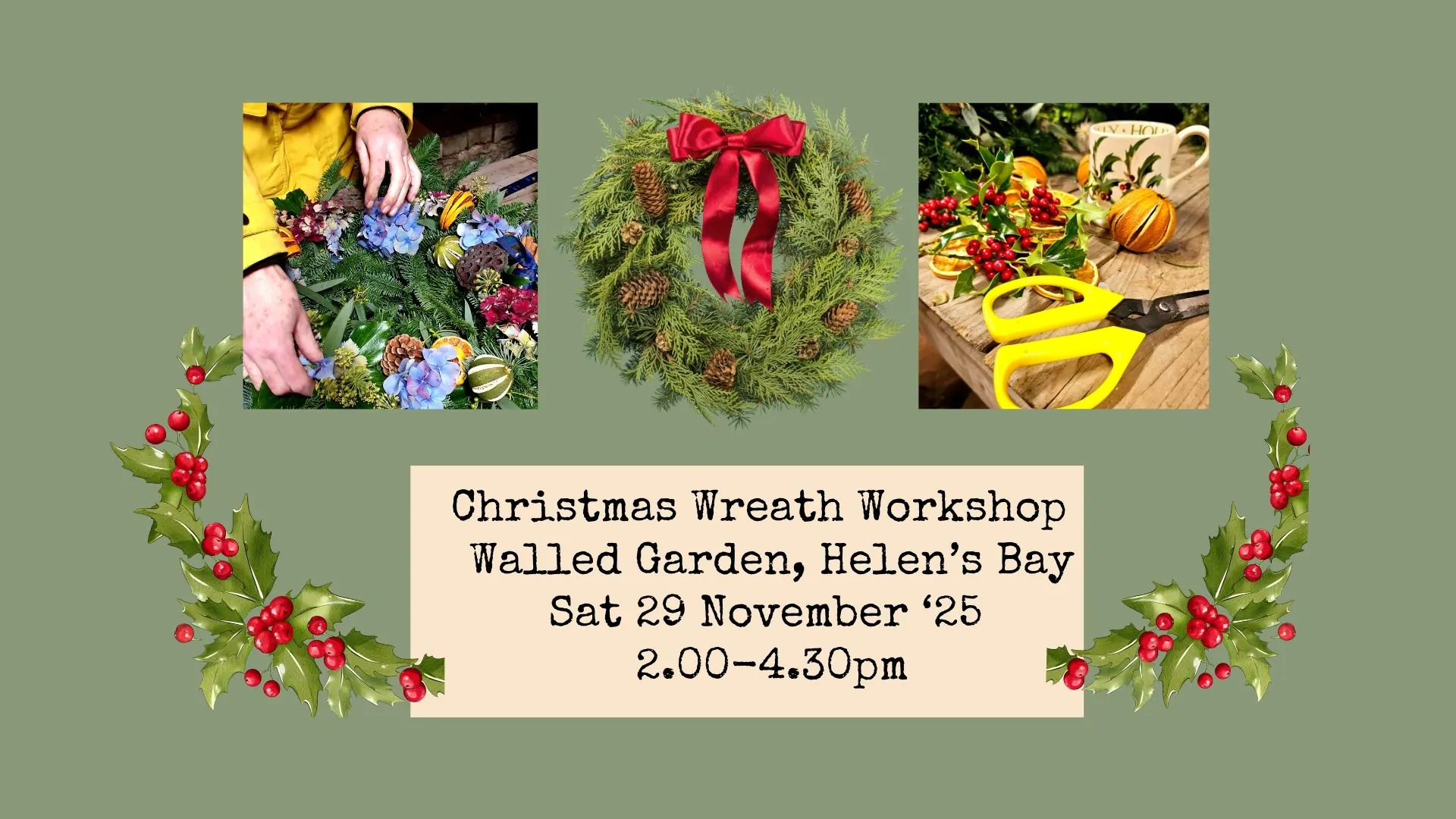 Christmas Wreath Workshop in the Walled Garden