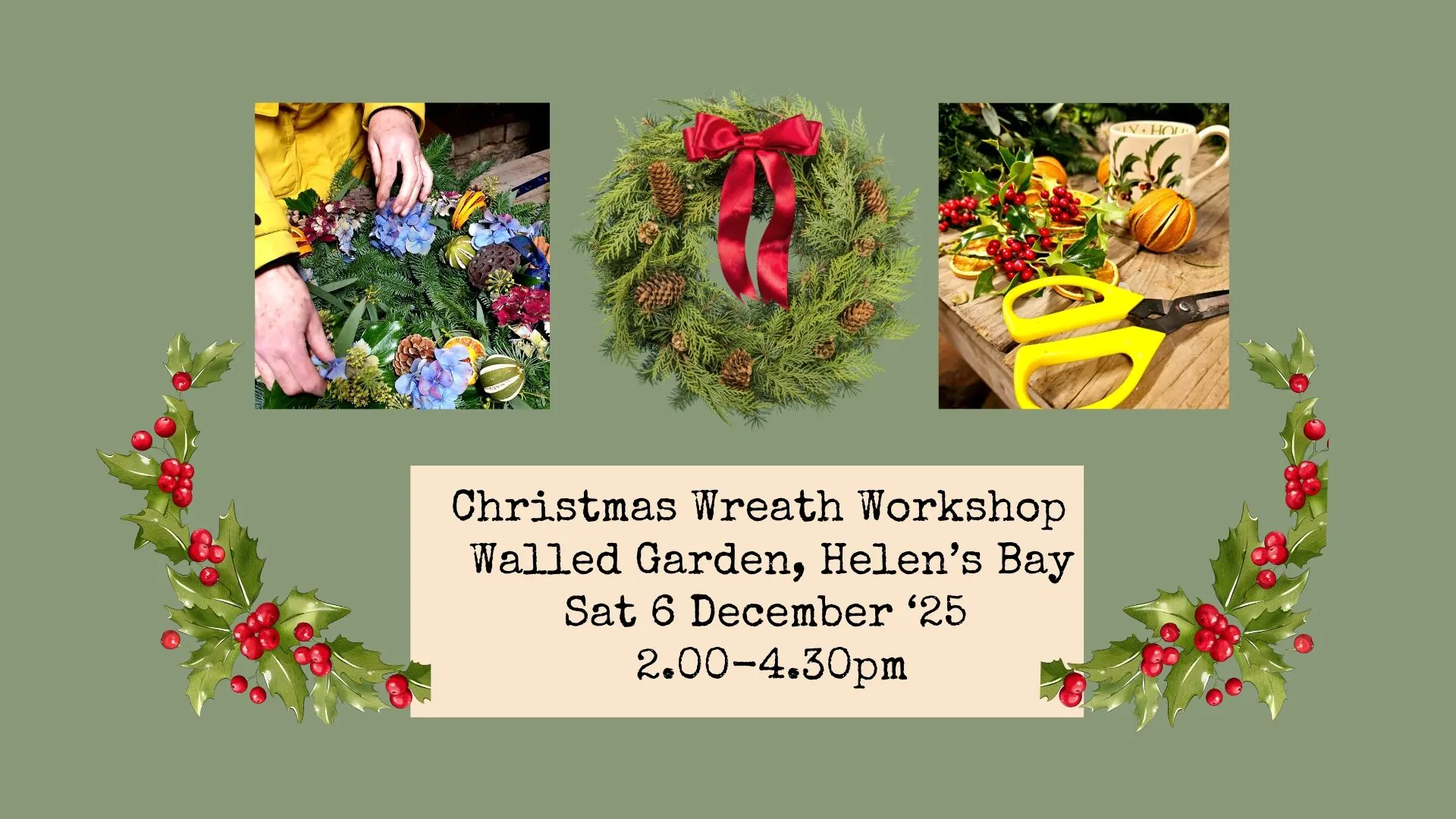 Christmas Wreath Workshop in the Walled Garden